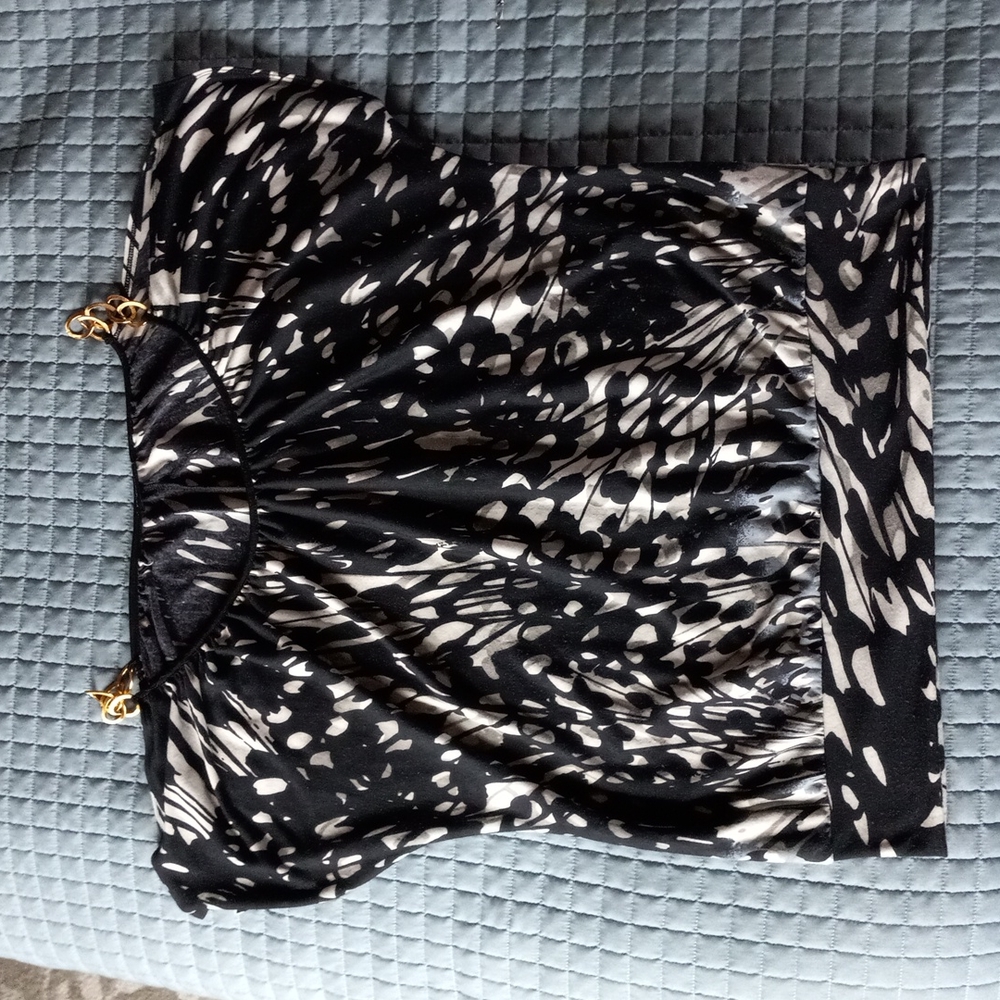 Perception women patterned cold shoulder blouse 1X